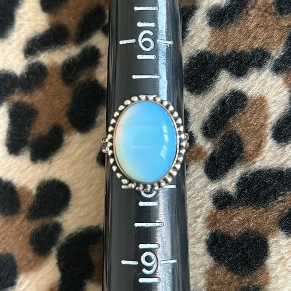 Sterling Silver MOONSTONE Ring 925 Vintage Handmade Rainbow Moonstone 6 Jewelry - Picture 4 of 15